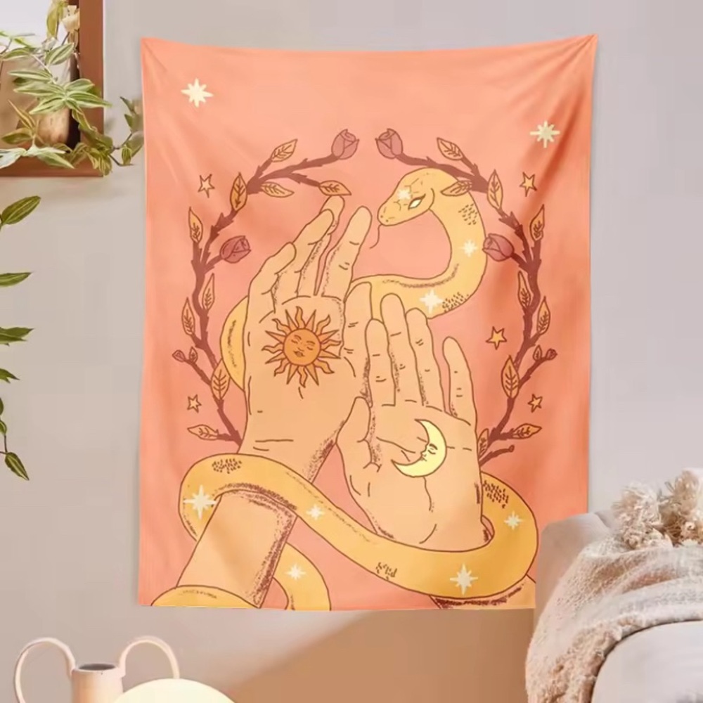 Vintage Psychedelic Magic Hand Snake Tapestry Wall Decor